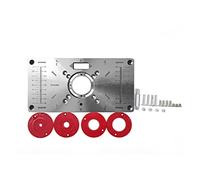 Multifunctional Aluminum Router Table Insert Plate Trimmer Engraving Machine Woodworking Bench Router Plate Woodworking Tools(Typ2 Red)