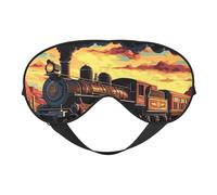 Multifunctional Ancient Train Print Sleep Mask with Adjustable Strap, Comfortable Eye Cover for Travel, Yoga, Napping, Sleeping & Relaxation