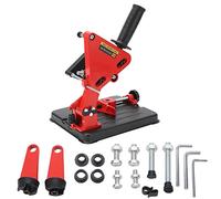 Multifunctional Angle Grinder Stand, 100mm & 125mm Desktop Holder, Cast Iron, Red & Black, 45掳 Adjustable, Protective Cover