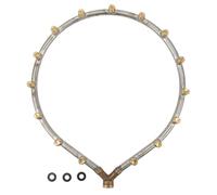 Multifunctional Annular Nozzle with G3/8 Female Thread, Multi Head Ring Shaped Atomizing Nozzle for Garden Agricultural Irrigation, Adjustable Mist to Jet Spray, Copper Stainless (15 Head)