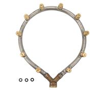 Multifunctional Annular Nozzle with G3/8 Female Thread, Multi Head Ring Shaped Atomizing Nozzle for Garden Agricultural Irrigation, Adjustable Mist to Jet Spray, Copper Stainless (10 Head)