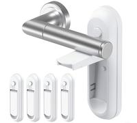 Multifunctional Anti-Open Door Handle Lock for Enhanced Home Security and Travel Safety, Portable ABS+PC White Design for Temporary or Permanent Use, Easy Installation 128.2x36x21.5mm(4pcs)