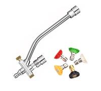 Multifunctional Attachment High Pressure Foam Washer Wand Double Connector with 5 Nozzle Tip for Enhances Cleaning Power Garden Hose Adapter
