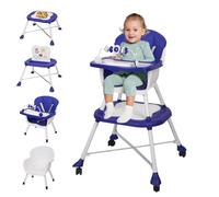 Multifunctional Baby High Chair - Learning Chair with Removable Tray, Safety Strap, and Block Toy - Ideal for Drawing, Eating, and Playtime