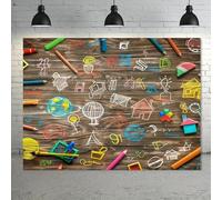 Multifunctional Back to School banners hand drawn pencil and vintage wood wall design perfect for classroom decor party background banner