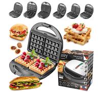 Sandwich Waffle Maker Grill Multifunctional Omelette Contact 6 Plates 6in1 1200W