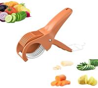 Multifunctional Banana Slicer and Vegetable Cutter, Stainless Steel Slicer Cutter with ABS Handle, for Even Slicing Banana, Carrot, Sausage, Ideal Cutter Tools for Fruit Salad and Kitchen (Orange)