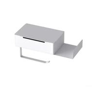 Multifunctional Bathroom Storage for Rolls and Wipes | Built-in phone shelf, holds rolls and wipes, white finish, carbon steel, prevents drops