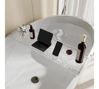 Multifunctional Bathtub Tray Rack - No Drilling Sturdy Bathroom Shelf For Reading Tablet & Wine Glass - Elegant Bath Accessories For Relaxation And Comfort-A With Rod-80cm