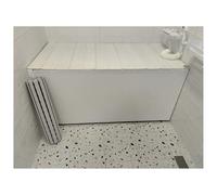 Multifunctional bathtub tray with foldable, dustproof cover and insulating panel - 70 x 127 cm, elegant white design for ultimate relaxation and spa storage, ideal for baths and moments of self-care.