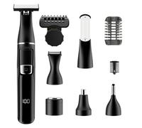 Multifunctional Beard Trimmer for Men,6 in 1 Professional Hair Clippers Kit, Precision Cordless Body Grooming Kit Waterproof for Beard, Hair, Nose, Ear, Eyebrow with Foil Razor(Black)