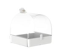 Multifunctional Bird Bath, Large Capacity, 17x17.9x18.9cm, Parrot Bath, Transparent Shower Bowl Box, Multi-Use Functionality, For Lovebirds Macaws Parrot Sparrow Parakeet Budgies Garden