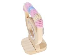 Multifunctional Bird Perch Cage Accessory With Cotton Rope Design And Feeding Cup For Cockatoos Doves Training Wooden Parrot Perch With Feeding Bowl