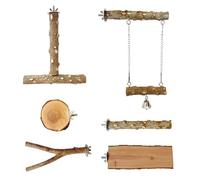 MultiFunctional Bird Perch Stand Kits 6PCS Safe Perches Platform Swing For Pet Bird Resting And Chewing Cage Toy