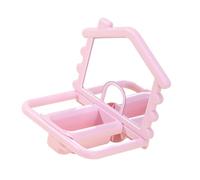 Multifunctional Bird Perches with Mirrored and Dish, Safe for Cage Activity and Curiosity Promotion Garden Decorations Outdoor Bird Feeder