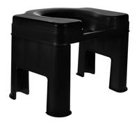 Multifunctional Black Toilet Stool - 26.5cm Squat Support Step Stool for Pregnant Women & Elderly, Non-Padded Footstool for Bathroom Use, Comfort & Stability