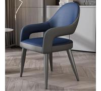 Multifunctional Blue Dining Chair - Comfortable Kitchen Lounge Accent Seat with Backrest & Sturdy Metal Legs - Stylish One-Piece Design for Home & Office