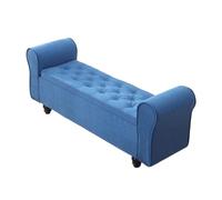 Multifunctional Blue End of Bed Bench Stylish Storage Sofa Stool & Bedside Cabinet for Bedroom Shoes & Clothing Organization Small Size Perfect for SpaceSaving