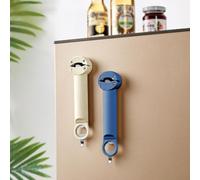 MULTIFUNCTIONAL BOTTLE OPENER RETRACTABLE CAN FOR WEAK HANDS, ERGONOMIC GRIP STRONG NYLON AND STAINLESS STEEL (Black)
