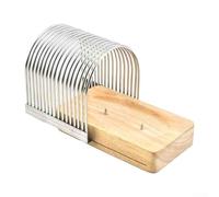 Multifunctional Bread Slicer - Sandwich/Toast Maker, Wooden Toast Slicer, Manual Handhold Compact for Homemade Toast Bakery Loaves Cakes Bagels Potatoes, Meats and Desserts, 14x9.3x10.3cm
