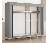 Multifunctional Canvas Wardrobe - Portable Fabric Closet with Shelves & Hanging Ra for Bedroom Storage - Folding Wardrobe 126x46x173cm Space-Saving Solution