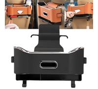 Multifunctional Car Seat Back Storage Box, Car Seat Tissue Box And Storage Box, Multifunctional Car Logo Seat Back Storage Box, Car Tissue Organizer Back Seat with 2 Drink Cup Holder (E)
