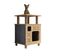 Multifunctional Cat Nest for All Seasons, Odor-free Space Capsule Cat Villa,Compact Size,Sisal Scratching Posts for Indoor Large Cats (C)