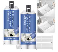 Multifunctional Ceramic Repair Adhesive Waterproof, High Temperature Resistant, Strong Adhesion No Smell After Cure, Natural-Drying Universal Glue for Porcelain, Pottery, DIY Crafts (2pcs)