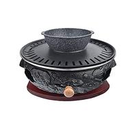Multifunctional Charcoal Barbecue Grill, BBQ Grill Smokeless Charcoal Cast Iron With Maifan Stone Baking Tray and Grilling Net Indoor Outdoor(M)