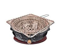Multifunctional Charcoal Barbecue Grill, BBQ Grill Smokeless Charcoal Cast Iron With Maifan Stone Baking Tray and Grilling Net Indoor Outdoor(D)