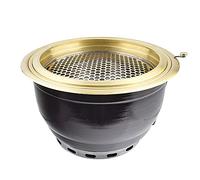 Multifunctional Charcoal Barbecue Grill, Charcoal BBQ Grill Set with Smoke Exhaust, 40cm x 24cm, for 6-10 People(G)