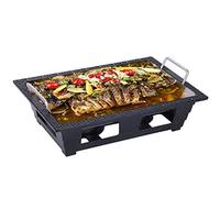 Multifunctional Charcoal Barbecue Grill, Korean BBQ Grill 304 Stainless Steel Nonstick Smokeless Alcohol Indoor Outdoor 2 Sizes(35cm*23cm)