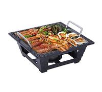 Multifunctional Charcoal Barbecue Grill, Korean BBQ Grill Smokeless Alcohol 304 Stainless NonStick Multiple Sizes Indoor Outdoor(26cm*10cm)