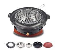 Multifunctional Charcoal Barbecue Grill, Korean Cast Iron BBQ Grill 33cm x 12cm Multicolor Indoor Outdoor For 5-8 People(K)