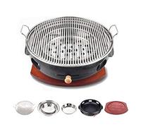 Multifunctional Charcoal Barbecue Grill, Korean Cast Iron BBQ Grill 33cm x 12cm Multicolor Indoor Outdoor For 5-8 People(A)