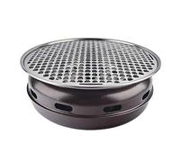 Multifunctional Charcoal Barbecue Grill, Korean Smokeless Charcoal BBQ Grill Galvanized Sheet Maifan Stone 34.5x13cm for 6-8 People Multicolor(G)