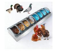 Multifunctional Chicken Feeder and Waterer, 8 Slots Poultry Food Dispenser for Flock, Floor Feeding Trough for Livestock