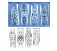 Multifunctional Clear Silicone Carving Nails Mold for Creating Beautiful 3D Floral Resin Design and Nails Art Carving Flower Nails Template