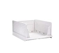 Multifunctional Closet Organizers and Storage, Foldable Laundry Basket With Slide Rail Space Saving Storage Drawer Organizer for Bedroom Living Room 12.99x16.93x7.28in (Offwhite)