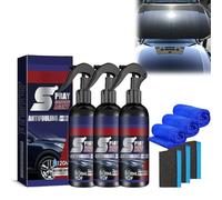Multifunctional Coating Renewal Agent Spray, 3 in 1 High Protection Quick Car Coating Agent Spray, 3 In 1 Car Coating Spray, Easy and Fast, No Water, Premium Shine, Protects and Cleans, 120ml (3)
