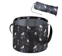 Multifunctional Collapsible Bucket for Soaking Feet, Portable Foot Bath Bag, Foot Spa Soaking Feet Home Pedicure Basin Outdoor Camping for Washing, Fishing Wait Handy Carrying Bag, Large (Black)