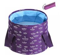 Multifunctional Collapsible Bucket for Soaking Feet, Portable Foot Bath Bag, Foot Spa Soaking Feet Home Pedicure Basin Outdoor Camping for Washing, Fishing Wait Handy Carrying Bag, Large (Purple)