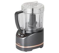 Multifunctional Compact Food Processor - Grey & Rose Gold - Twist & Lock Lid - 400ml Capacity - Processing Bowl with - Safety Lock - BPA Free - Compact Design - Ant-Slip Feet