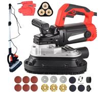 Multifunctional Concrete Grinding Machine, 2450W Vacuum Concrete Grinder with 6-Speed Intelligent Adjustment & Dual-Handle Design, Concretes Floor Grinder for Cement Marble Granite with Extension Rod