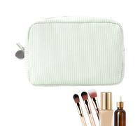 Multifunctional Cosmetic Bag, Stripe Cosmetic Storage Case, Aesthetic Portable Travel Case, Zip Bag for Women, Gym, light green, see description, See description