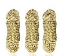 Multifunctional Cotton Rope Line Kits - Strong Washing Line Rope,Durable Climbing Rope,Twisted Jute Rope,8mm Braided Cord for Camping,Gardening, Bondage,Home Decor And DIY Craft (3x5m,Yellow)