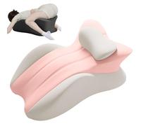 Multifunctional Couple Back Invisible Wedge Pillow,Back Support Pillow for Sit Ups with Shredded Memory Foam, Perfect Back Support for Chairs,Ideal for Sitting, Lying & Activities (Pink White)