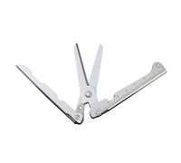 Multifunctional Cutting Tool, 2-in-1 Folding Scissors, 4 x 2 Inch Blade with Integrated Ruler, Stainless Steel Travel Scissors, Compact Pocket Scissors with Safety Clasp, Garden Accessories for Hiking