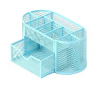 Multifunctional Desk Organisers Pen Holder With 8 Compartments And Sliding Drawer For Pen Staplers Notes Paper Marker School Supplies