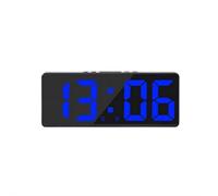 Multifunctional Digital Clock with Temperature Display, Alarm Clock with Night Light, 7 Color Options with Date and Time for Home Office Desk (Blue)